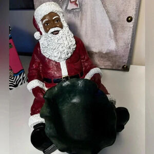 African American Santa Candy Dish
